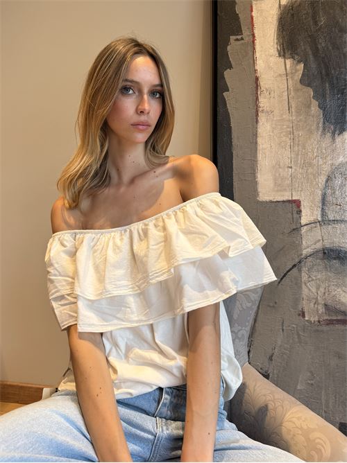 T-shirt scollo bardot DIECI MINUTI | 15482